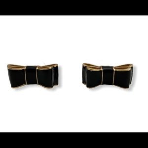 Kate spade black enamel bow earrings